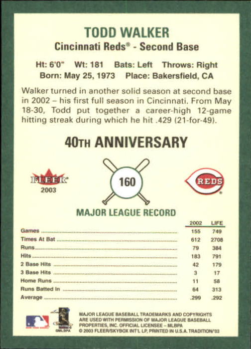 B2168- 2003 Fleer Tradition Baseball Card #s 1-265 -You Pick- 15+ FREE US SHIP - Picture 281 of 487