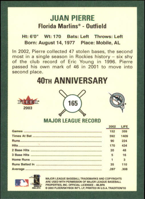 B2168- 2003 Fleer Tradition Baseball Card #s 1-265 -You Pick- 15+ FREE US SHIP - Picture 291 of 487