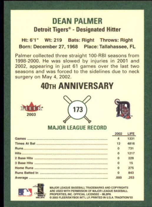 B2168- 2003 Fleer Tradition Baseball Card #s 1-265 -You Pick- 15+ FREE US SHIP - Picture 305 of 487