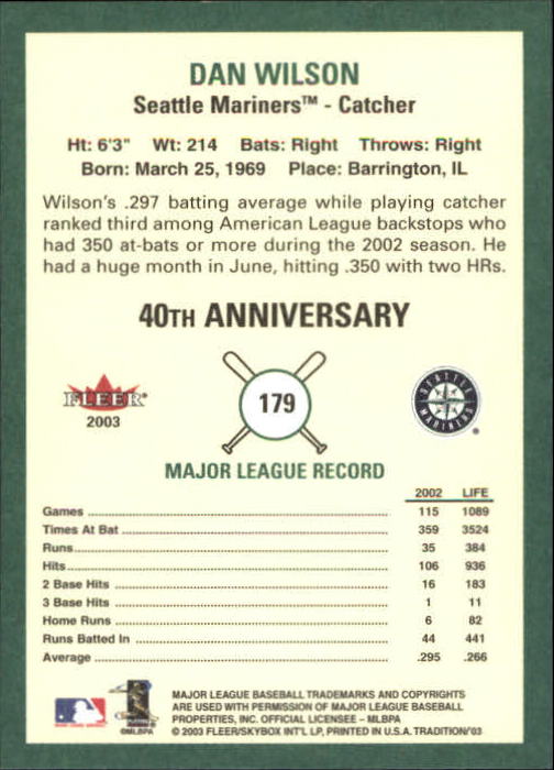 B2168- 2003 Fleer Tradition Baseball Card #s 1-265 -You Pick- 15+ FREE US SHIP - Picture 317 of 487