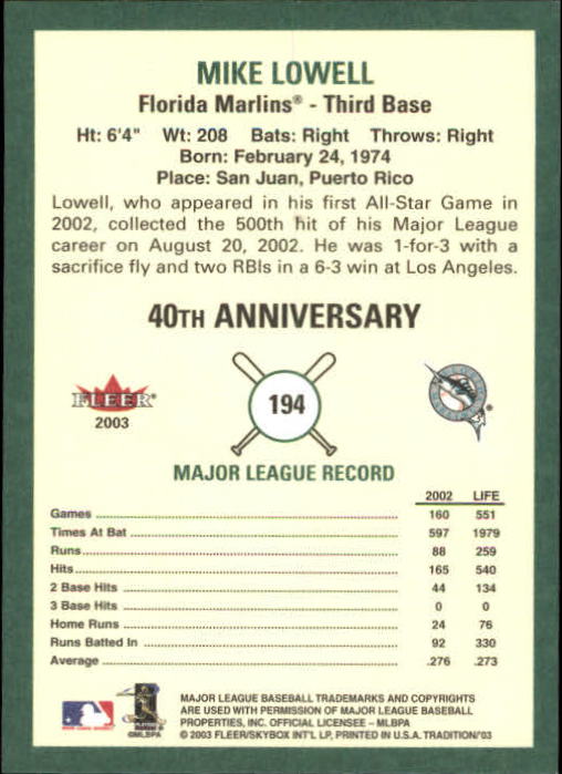 B2168- 2003 Fleer Tradition Baseball Card #s 1-265 -You Pick- 15+ FREE US SHIP - Picture 347 of 487