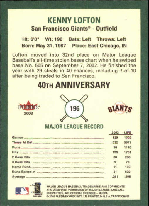 B2168- 2003 Fleer Tradition Baseball Card #s 1-265 -You Pick- 15+ FREE US SHIP - Picture 351 of 487