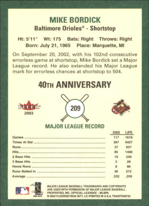 B2168- 2003 Fleer Tradition Baseball Card #s 1-265 -You Pick- 15+ FREE US SHIP - Picture 375 of 487