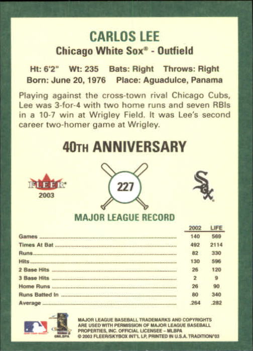 B2168- 2003 Fleer Tradition Baseball Card #s 1-265 -You Pick- 15+ FREE US SHIP - Picture 411 of 487