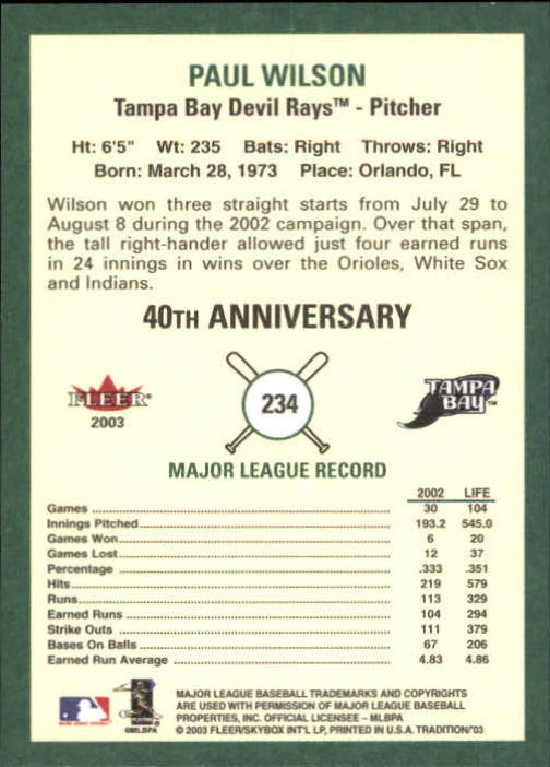 B2168- 2003 Fleer Tradition Baseball Card #s 1-265 -You Pick- 15+ FREE US SHIP - Picture 425 of 487