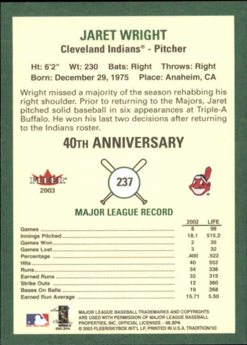 B2168- 2003 Fleer Tradition Baseball Card #s 1-265 -You Pick- 15+ FREE US SHIP - Picture 431 of 487