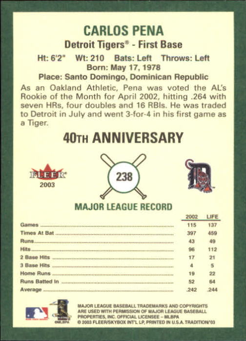 B2168- 2003 Fleer Tradition Baseball Card #s 1-265 -You Pick- 15+ FREE US SHIP - Picture 433 of 487