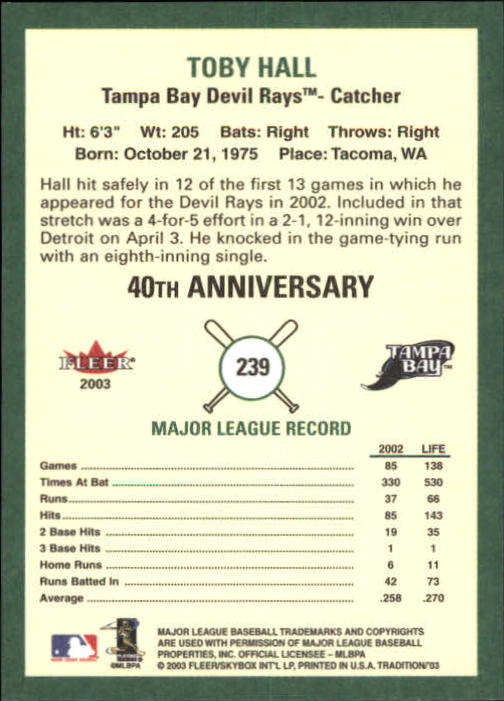 B2168- 2003 Fleer Tradition Baseball Card #s 1-265 -You Pick- 15+ FREE US SHIP - Picture 435 of 487