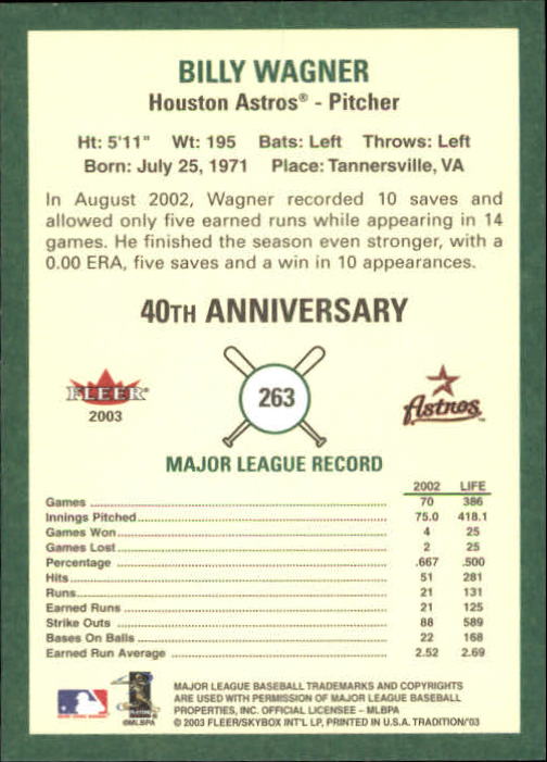 B2168- 2003 Fleer Tradition Baseball Card #s 1-265 -You Pick- 15+ FREE US SHIP - Picture 483 of 487