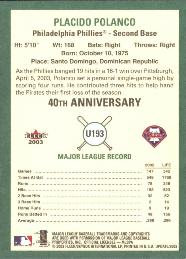 2003 Fleer Tradition Update Baseball (Pick Card From List) C152 11-24 - Picture 15 of 21