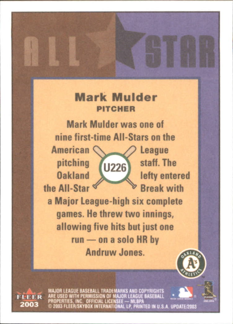 2003 Fleer Tradition Update Baseball (Pick Card From List) C152 11-24 - Picture 17 of 21