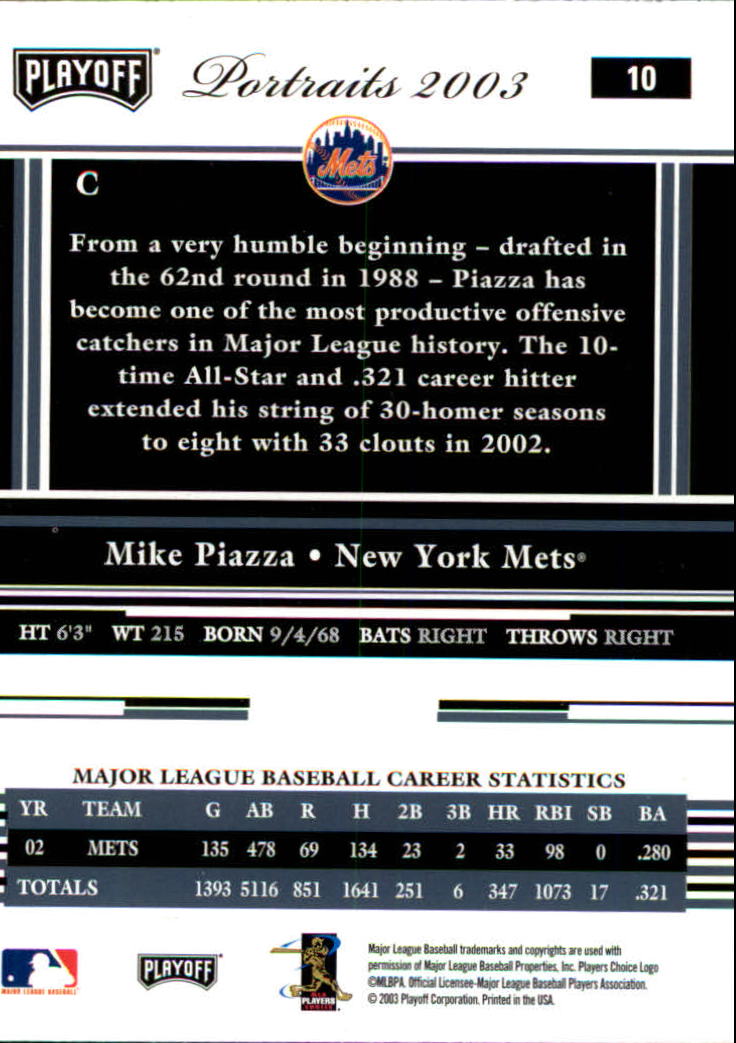 2003 Playoff Portraits Baseball "Main Set" Cards #1 to #144 - Picture 21 of 287
