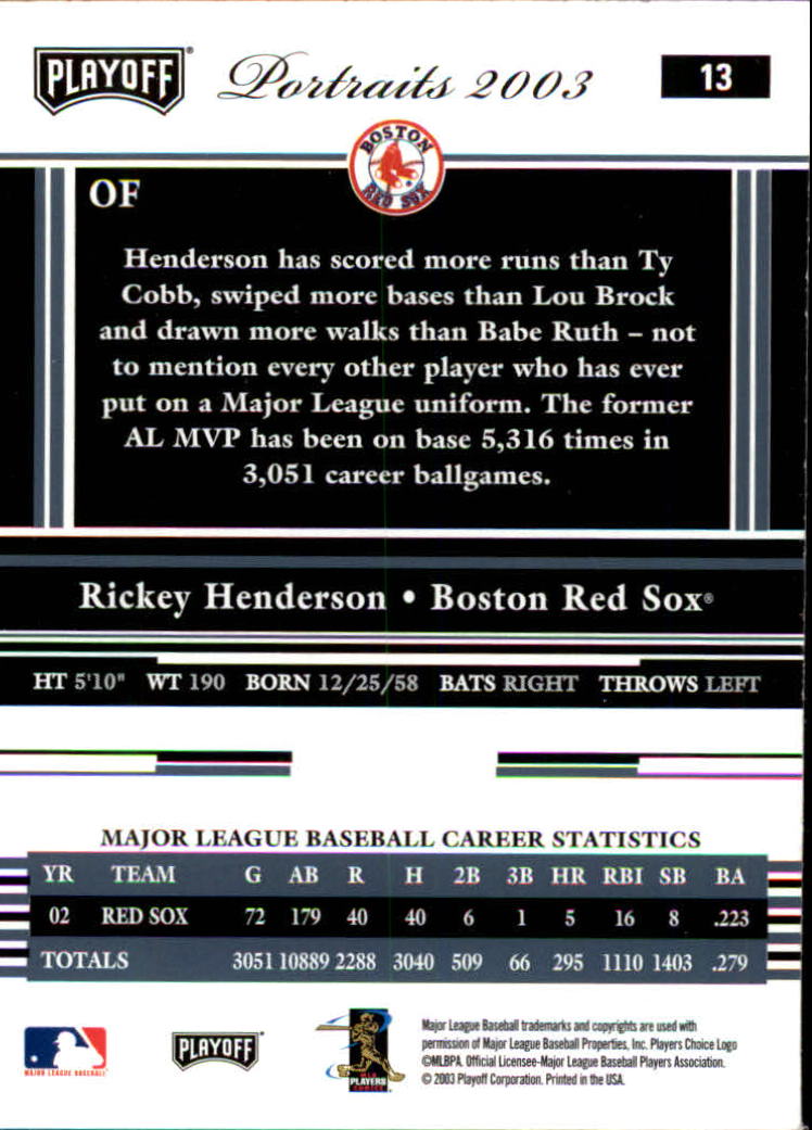 2003 Playoff Portraits Baseball "Main Set" Cards #1 to #144 - Picture 27 of 287