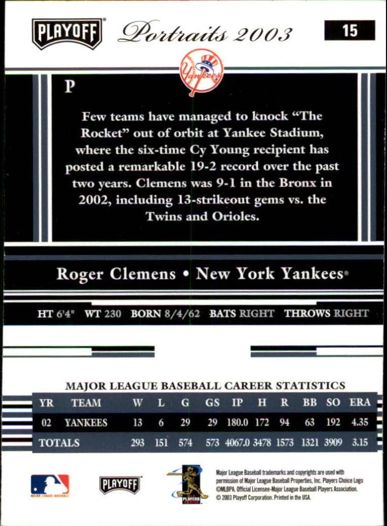 2003 Playoff Portraits Baseball "Main Set" Cards #1 to #144 - Picture 31 of 287