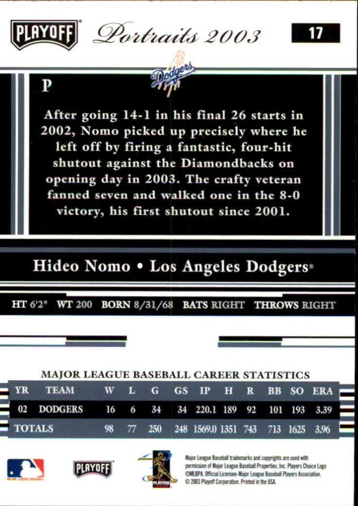 2003 Playoff Portraits Baseball "Main Set" Cards #1 to #144 - Picture 35 of 287
