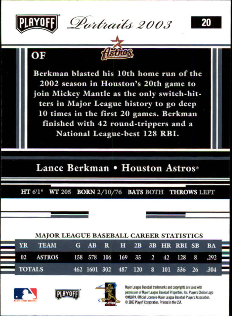 2003 Playoff Portraits Baseball "Main Set" Cards #1 to #144 - Picture 41 of 287