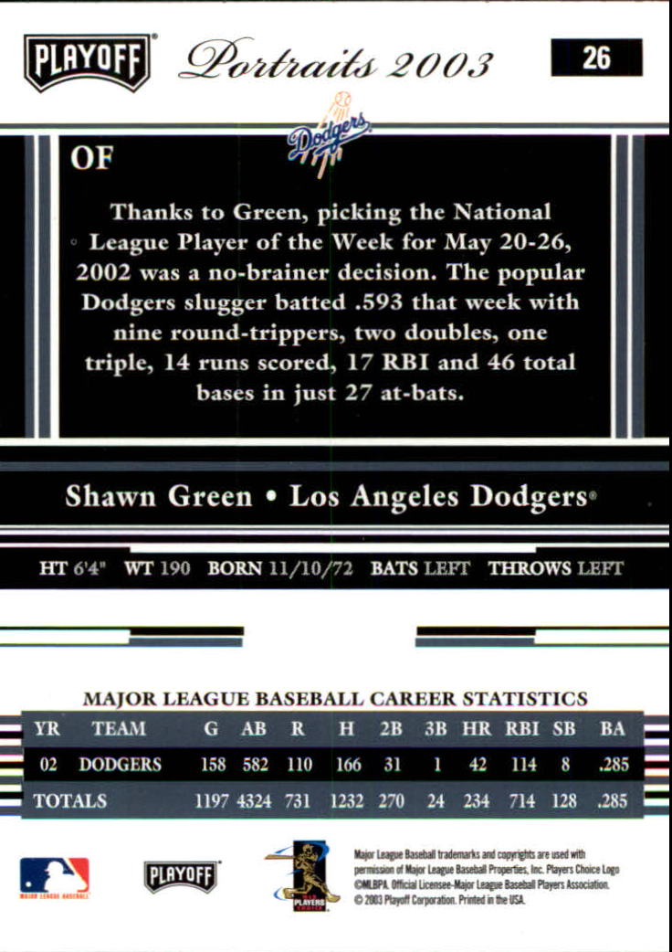 2003 Playoff Portraits Baseball "Main Set" Cards #1 to #144 - Picture 51 of 287