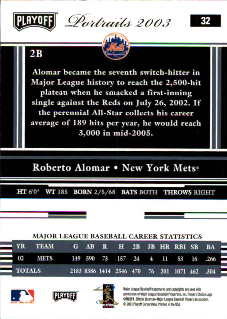 2003 Playoff Portraits Baseball "Main Set" Cards #1 to #144 - Picture 63 of 287
