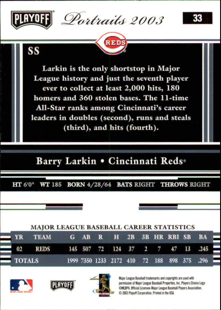 2003 Playoff Portraits Baseball "Main Set" Cards #1 to #144 - Picture 65 of 287
