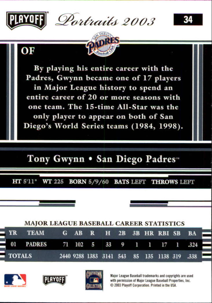 2003 Playoff Portraits Baseball "Main Set" Cards #1 to #144 - Picture 67 of 287