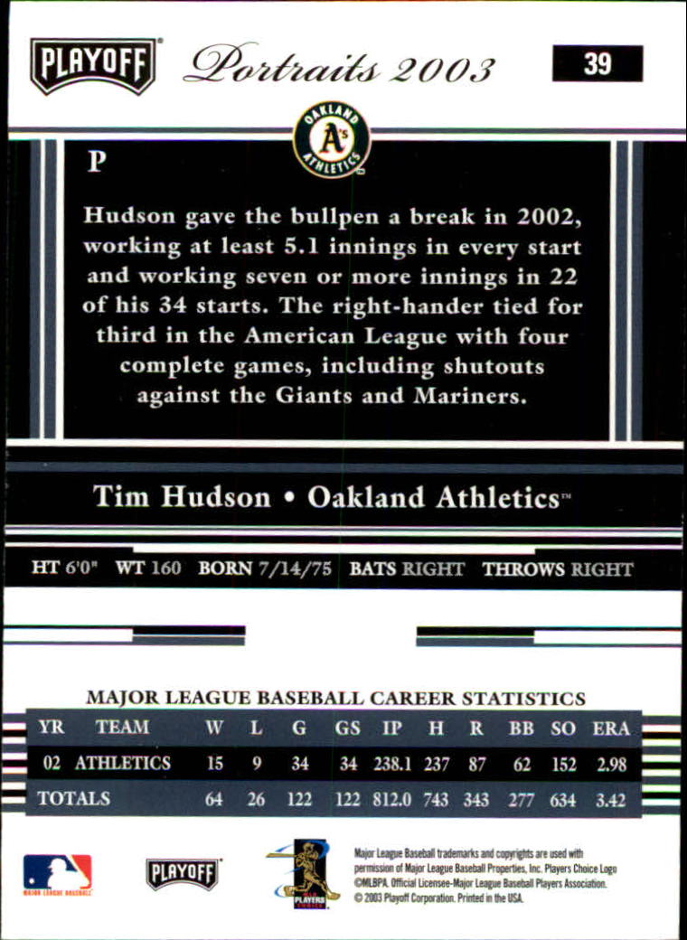 2003 Playoff Portraits Baseball "Main Set" Cards #1 to #144 - Picture 77 of 287