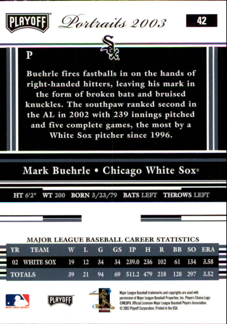2003 Playoff Portraits Baseball "Main Set" Cards #1 to #144 - Picture 83 of 287