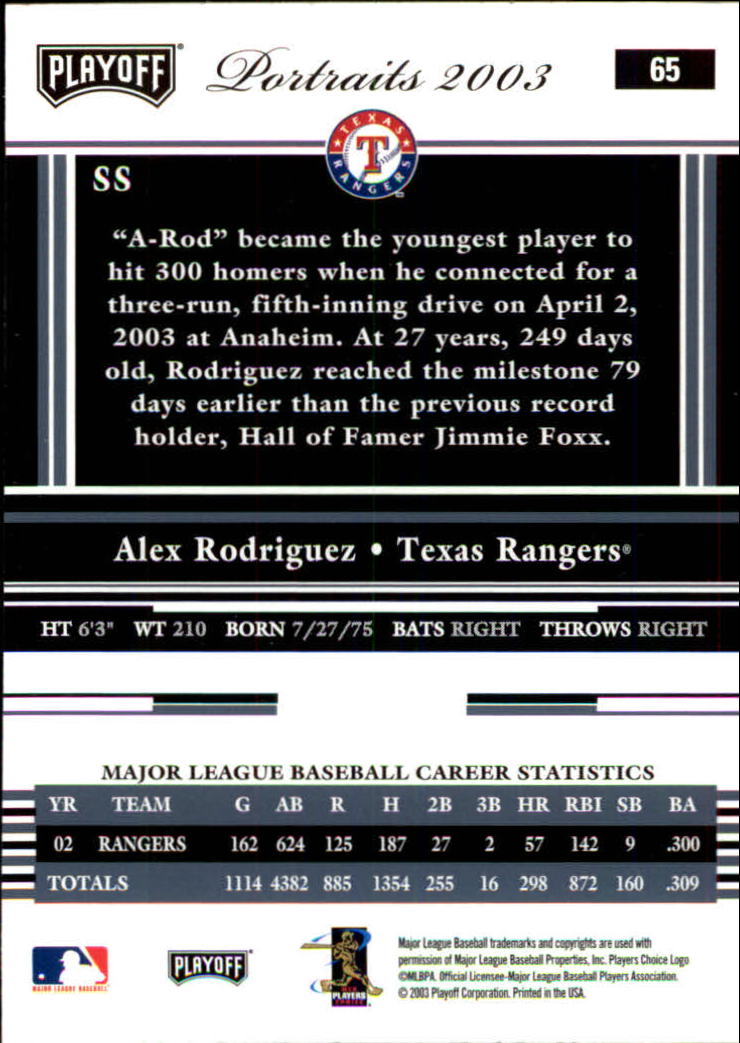 2003 Playoff Portraits Baseball "Main Set" Cards #1 to #144 - Picture 129 of 287