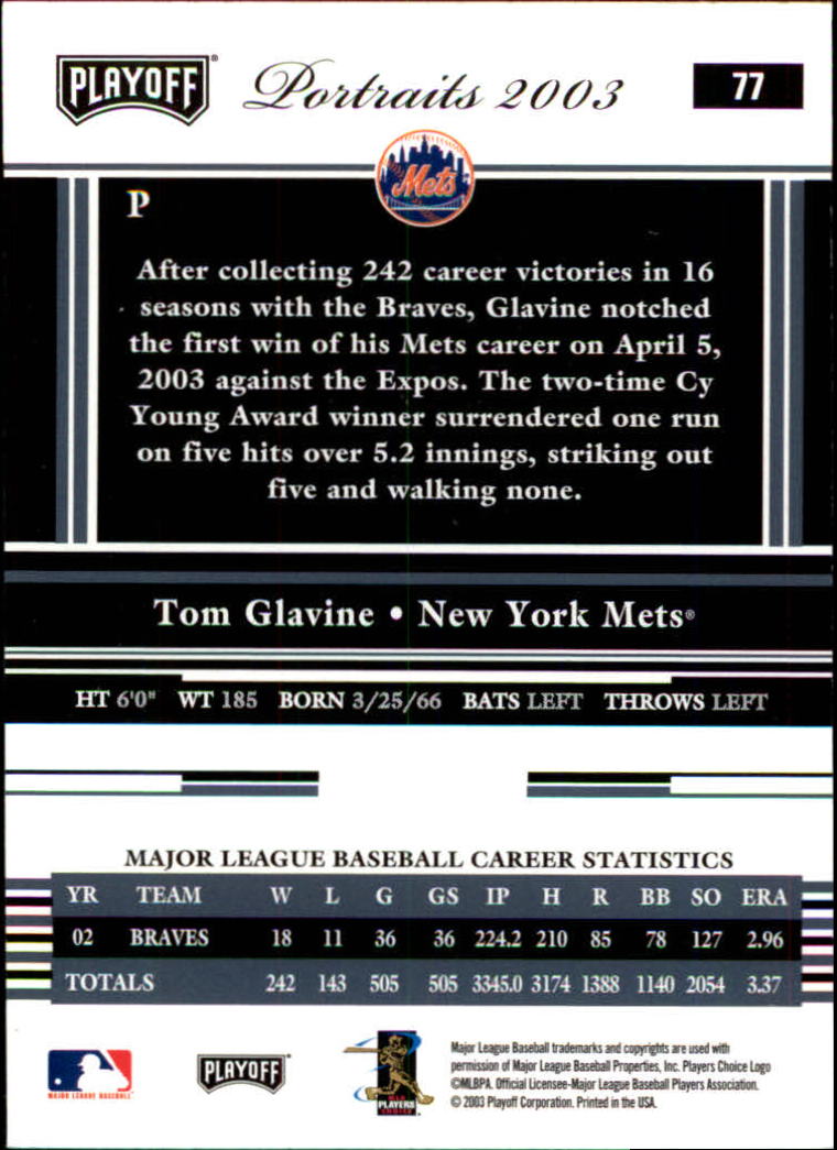 2003 Playoff Portraits Baseball "Main Set" Cards #1 to #144 - Picture 153 of 287