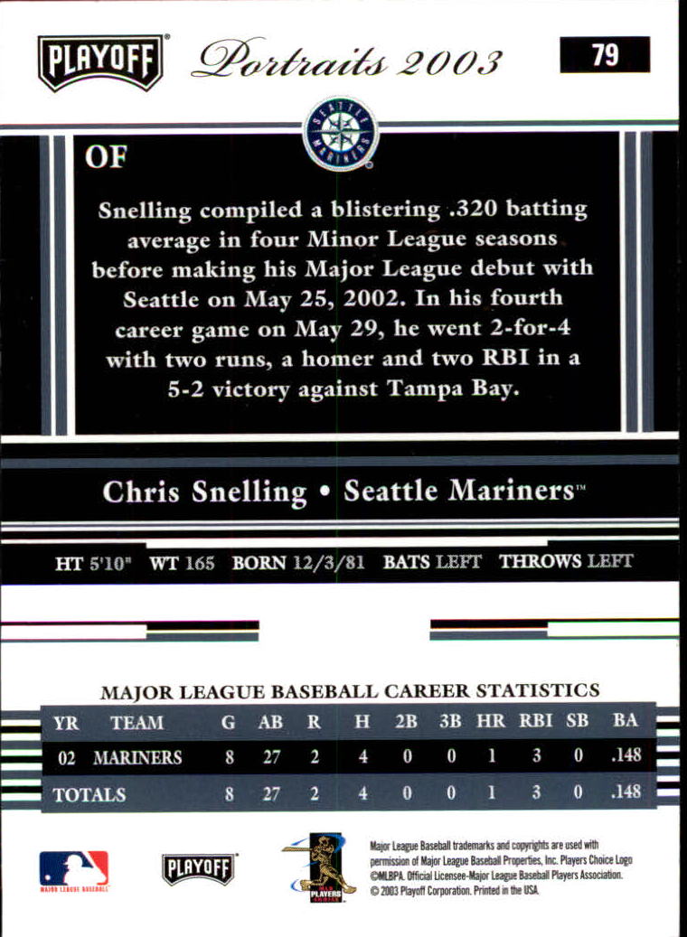 2003 Playoff Portraits Baseball "Main Set" Cards #1 to #144 - Picture 157 of 287