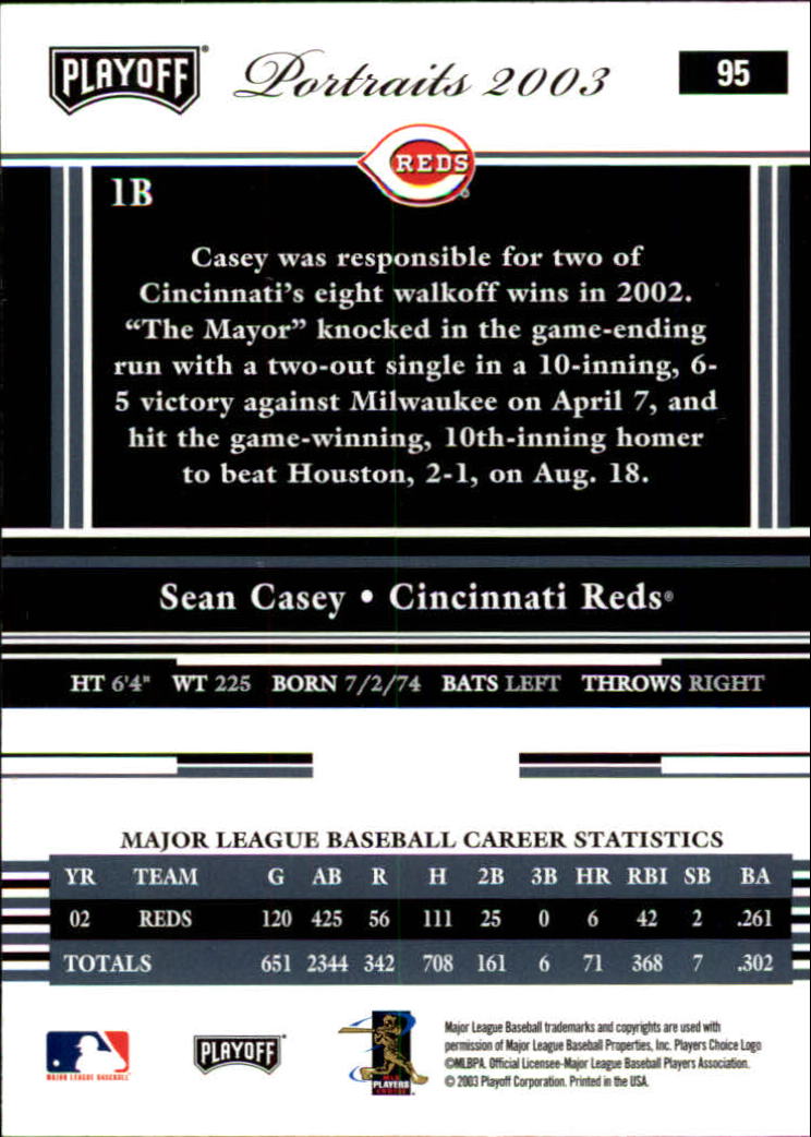 2003 Playoff Portraits Baseball "Main Set" Cards #1 to #144 - Picture 189 of 287