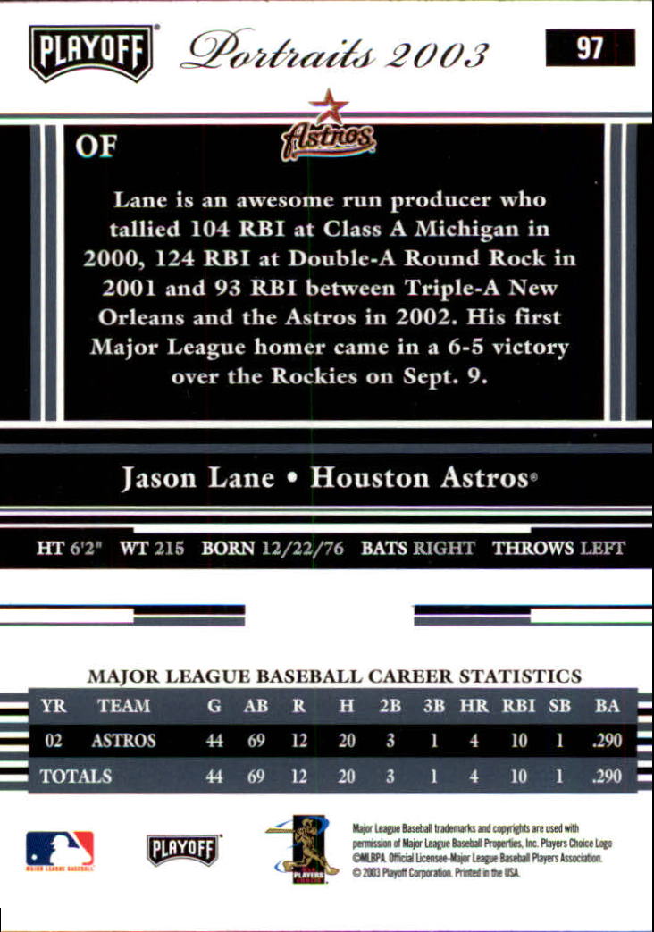 2003 Playoff Portraits Baseball "Main Set" Cards #1 to #144 - Picture 193 of 287