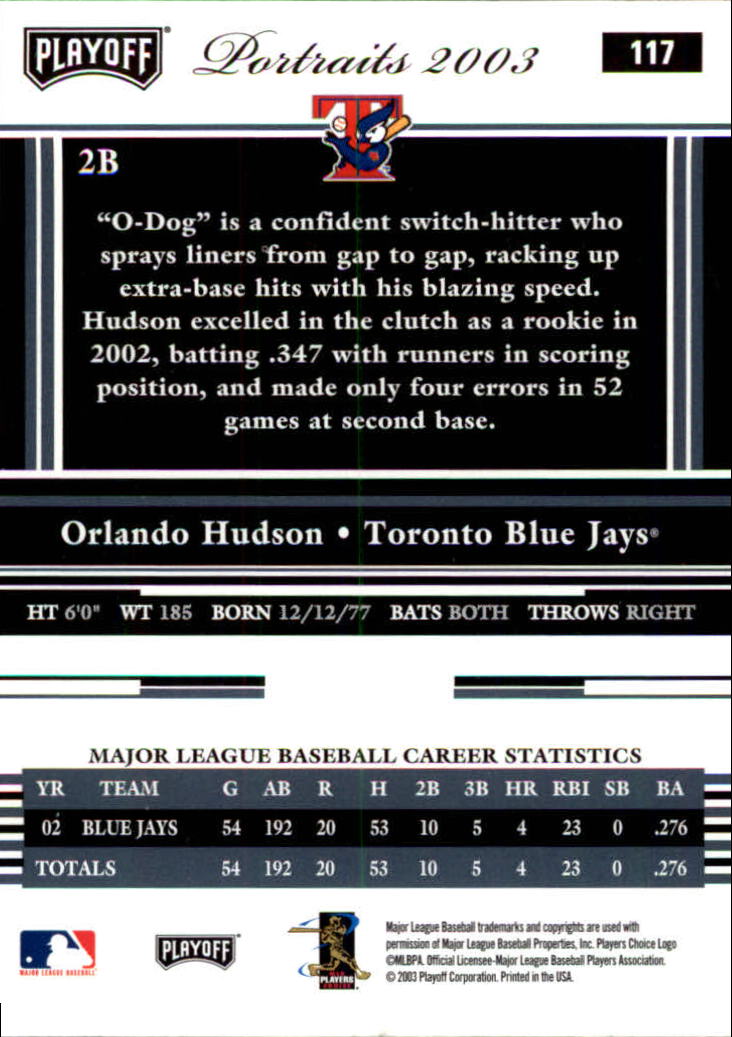 2003 Playoff Portraits Baseball "Main Set" Cards #1 to #144 - Picture 233 of 287