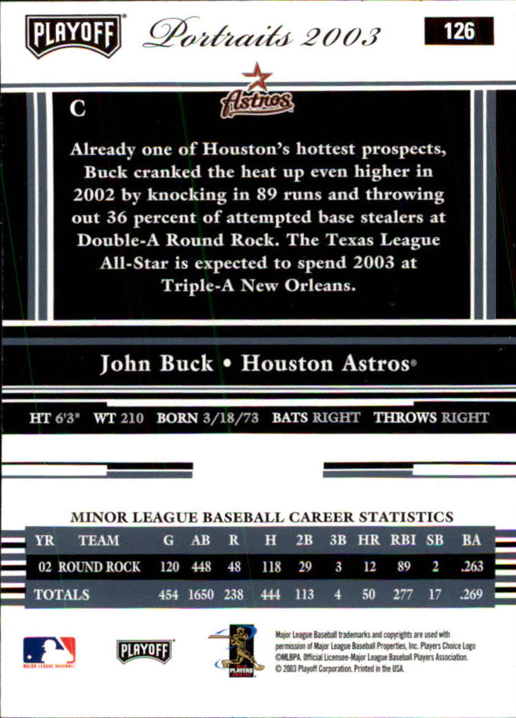 2003 Playoff Portraits Baseball "Main Set" Cards #1 to #144 - Picture 251 of 287