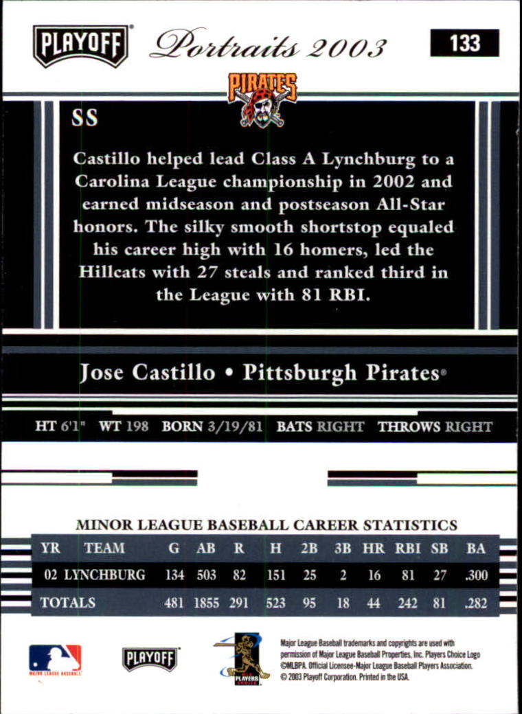 2003 Playoff Portraits Baseball "Main Set" Cards #1 to #144 - Picture 265 of 287