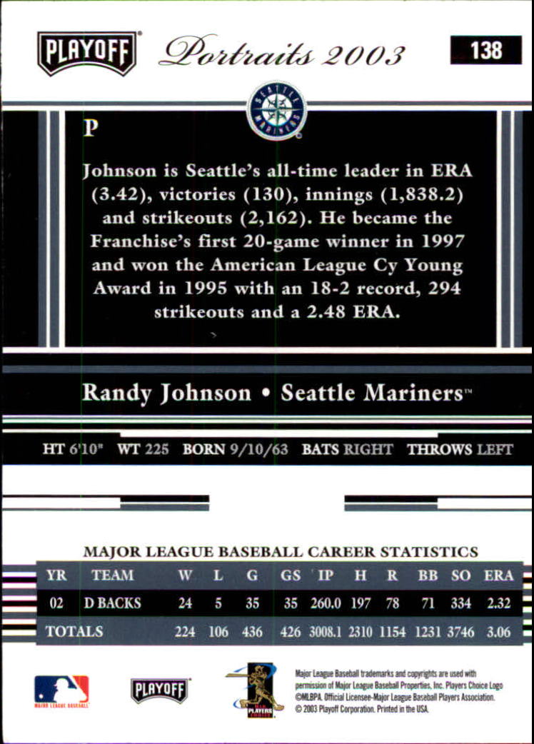 2003 Playoff Portraits Baseball "Main Set" Cards #1 to #144 - Picture 275 of 287
