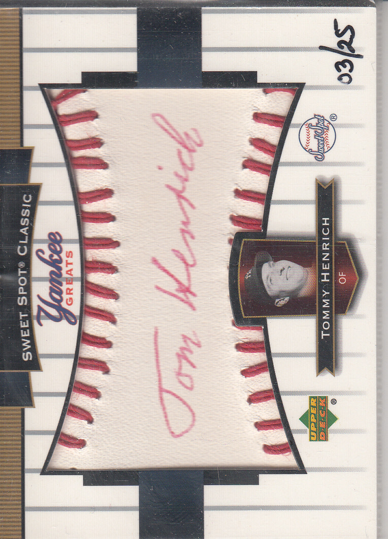 2003 Sweet Spot Classics Autographs Yankee Greats Red Ink #YGTH Tommy Henrich