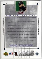 2003 UD Patch Collection #7 Oscar Villarreal RC back image