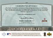 2003 SP Authentic Chirography Flashback #LA Luis Gonzalez/200 back image