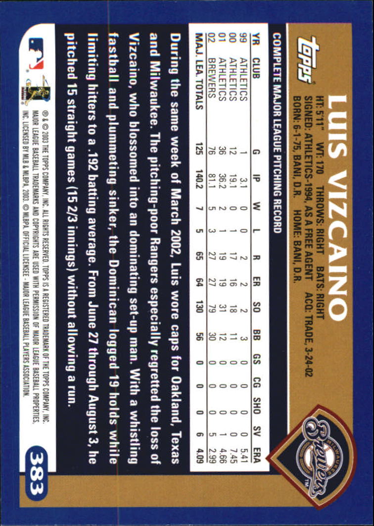 B6848- 2003 Topps Home Team Advantage BB 252-501 -You Pick- 15+ FREE US SHIP - Picture 251 of 487