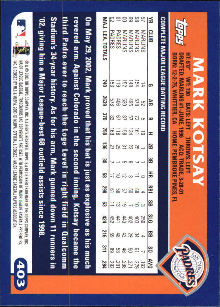 B6848- 2003 Topps Home Team Advantage BB 252-501 -You Pick- 15+ FREE US SHIP - Picture 291 of 487