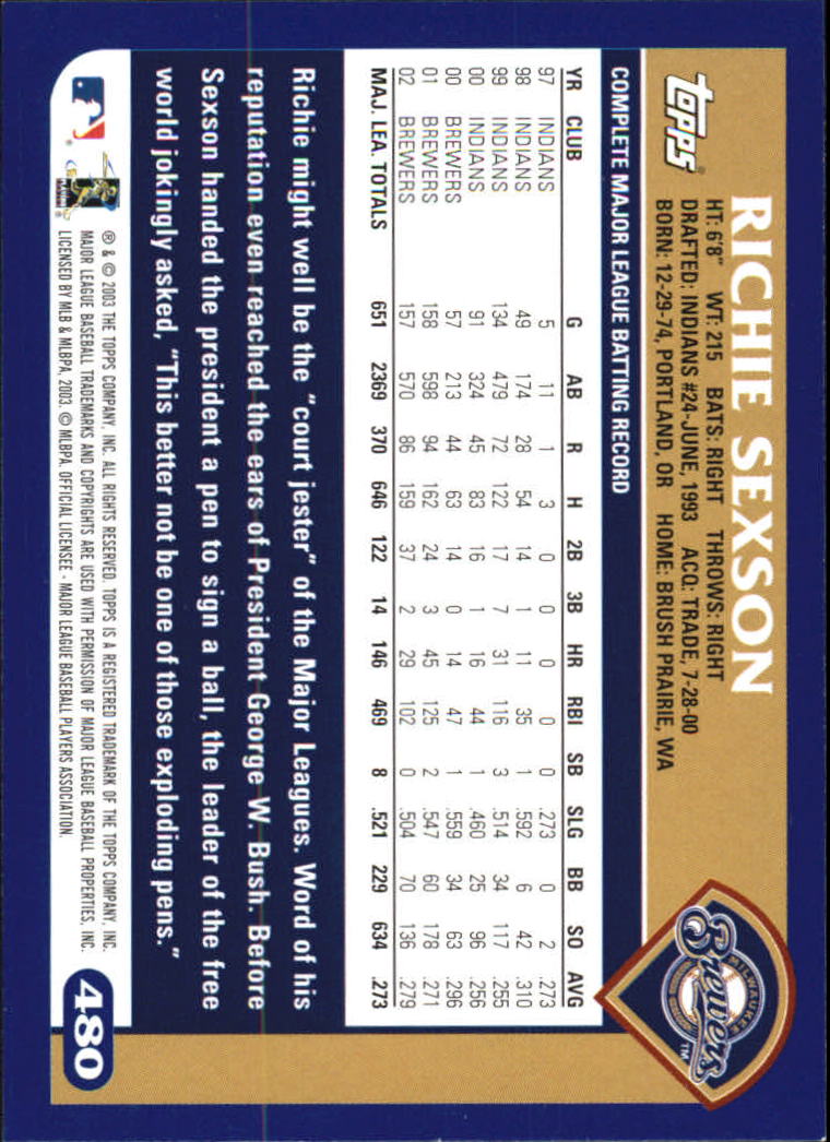 B6848- 2003 Topps Home Team Advantage BB 252-501 -You Pick- 15+ FREE US SHIP - Picture 445 of 487