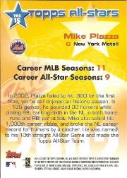 2003 Topps All-Stars #15 Mike Piazza back image