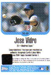 2003 Topps Autographs #JV Jose Vidro C2 back image