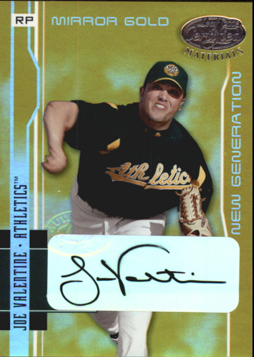 2003 Leaf Certified Materials Mirror Gold Autographs #243 Joe Valentine NG/25