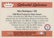 2003 Fleer Splendid Splinters #93 Alex Rodriguez Wood back image