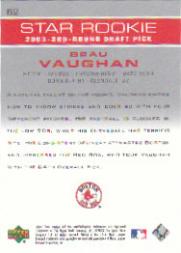2003 Upper Deck Prospect Premieres #62 Beau Vaughan XRC back image