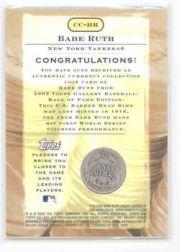 2003 Topps Gallery HOF Currency Connection Coin Relics #BR B.Ruth 1916 Dime A back image