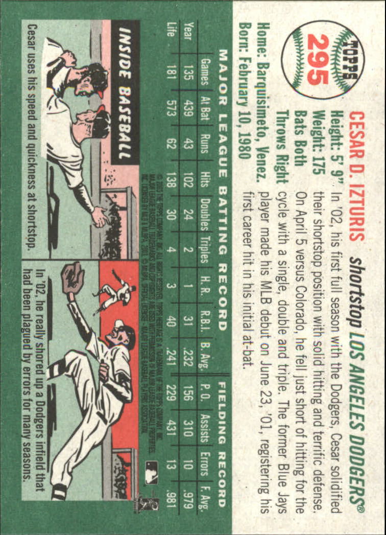 B0446- 2003 Topps Heritage BB #s 262-450 +Inserts -You Pick- 15+ FREE US SHIP - Picture 63 of 205