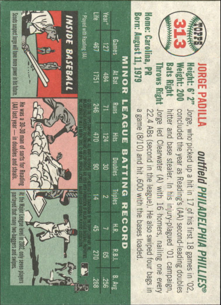B0446- 2003 Topps Heritage BB #s 262-450 +Inserts -You Pick- 15+ FREE US SHIP - Picture 99 of 205