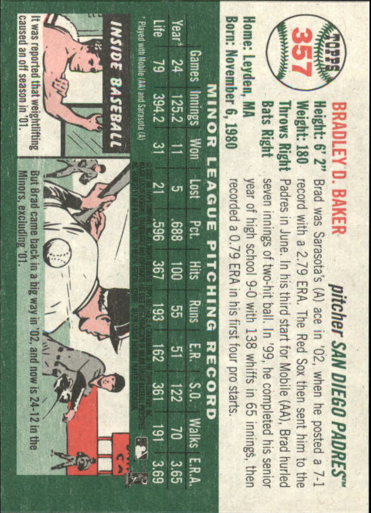 B0446- 2003 Topps Heritage BB #s 262-450 +Inserts -You Pick- 15+ FREE US SHIP - Picture 183 of 205